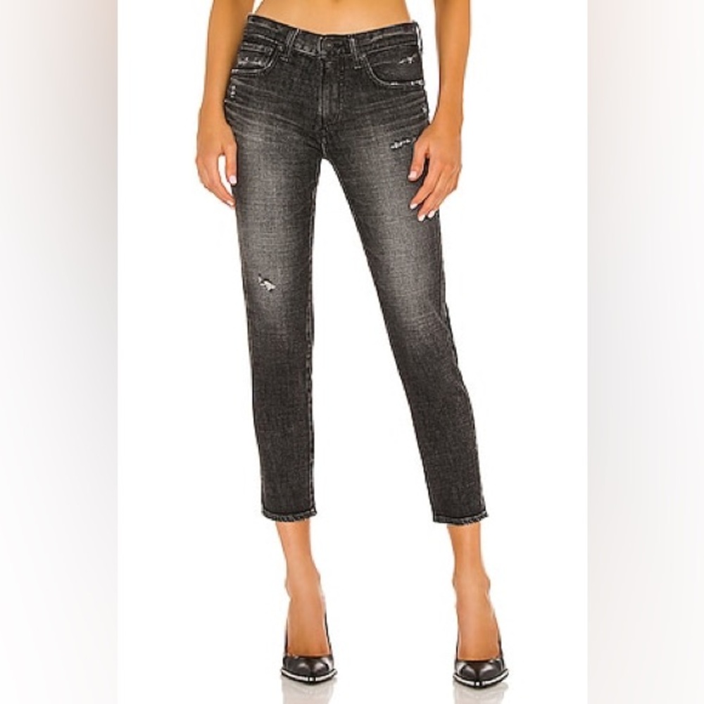 MOUSSY VINTAGE Prichard Skinny in Distressed Black Grey Size 28 Made in Japan‎